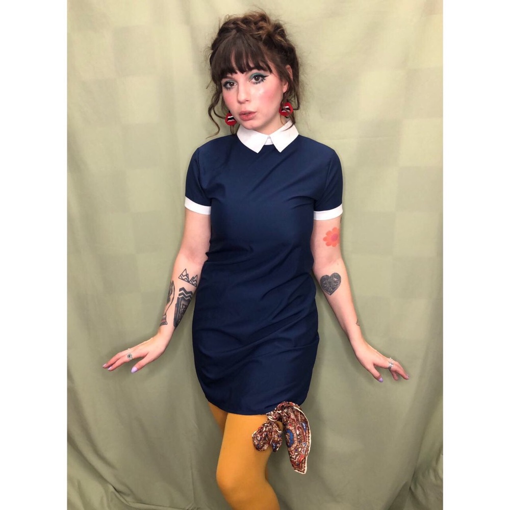 💙darling collared navy blue dress💙